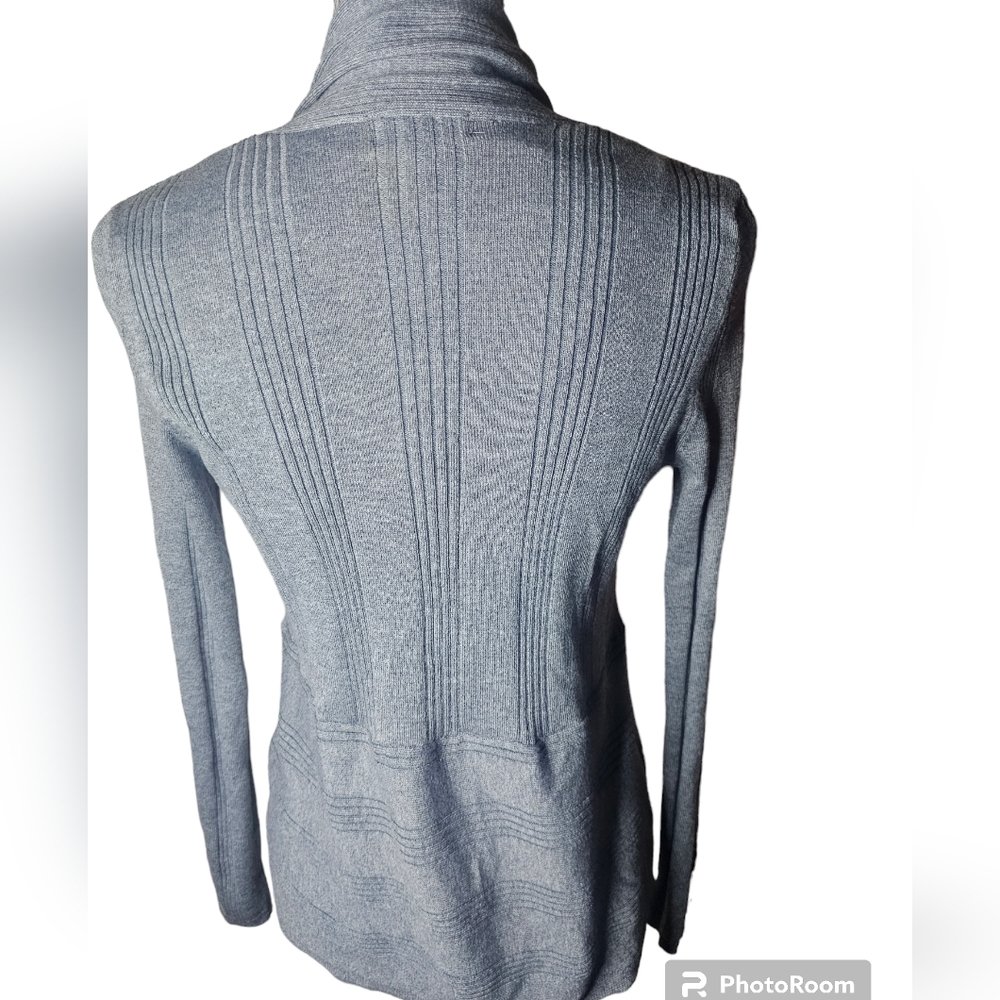 Verve ami women's gray open front long sleeve cardigan size S - Picture 3 of 8